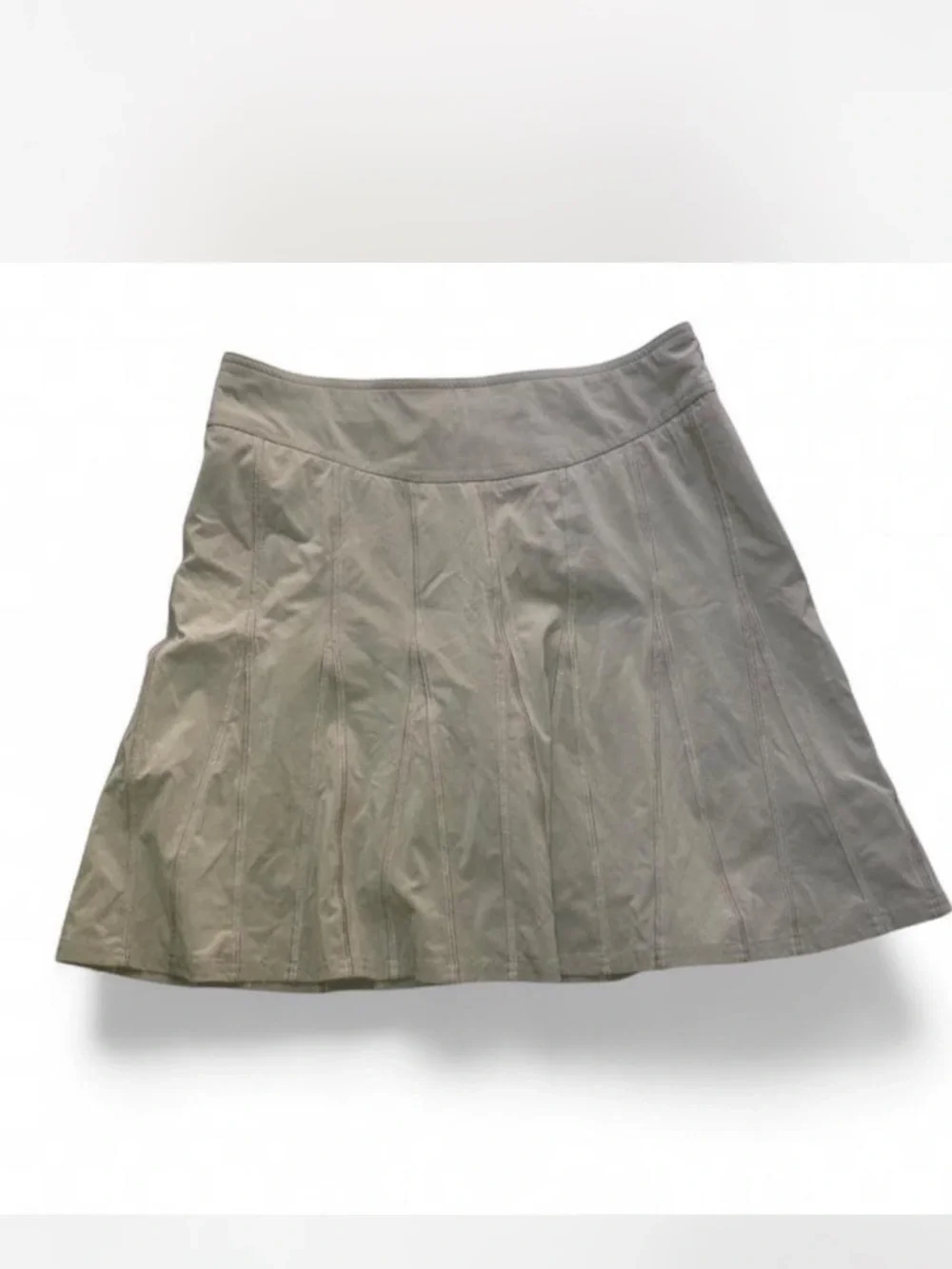 Athleta Khaki A-Line Panel Skirt - Picture 1 of 7